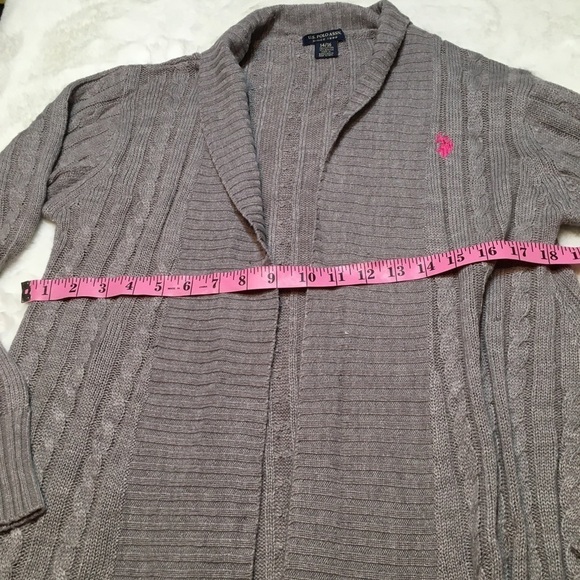 U.S Polo Assn  cable knit sweater cardigan 14/16 - Picture 4 of 7